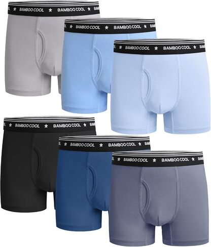 BAMBOO COOL Boys Underwear Lightweight Breathable Moisture-Wicking Boxer Briefs U-open Pouch Ultra Soft Tag Free 6-Pack in Saudi Arabia