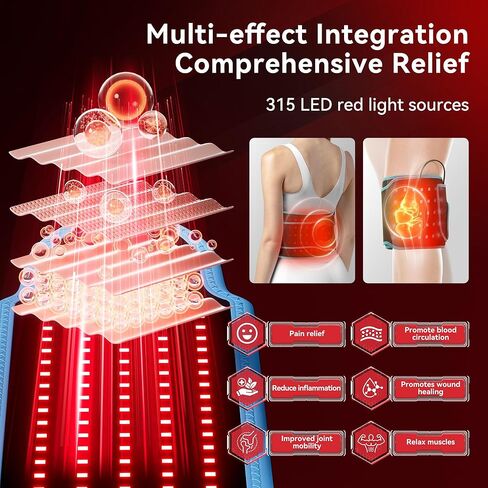 العلاج بالضوء الأحمر ، حزام العلاج بالضوء الأحمر المحمول مع 150 ترقية 3 في 1 حبات LED ، و 660 نانومتر و 850 نانومتر للضوء الأحمر للجسم ، وأجهزة العلاج بالضوء الأحمر لأرجل كتف الركبتين الخلفية الخصر in Saudi Arabia