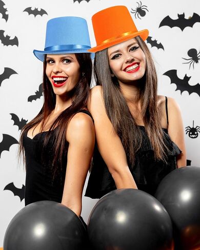 Geyoga 2 Pcs Adult Blue and Orange Top Hats Funny Tall Felt Top Hat Adult Costume Set Novelty Holiday Party Supplies for Parade Cosplay Stage Play Performance in Saudi Arabia