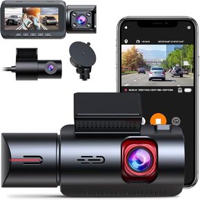 2 Channel Dash Cam 4k with Wi-Fi GPS, 2K+1080P Dual Dashcam Front and Rear Inside, Wireless Dual Dash Camera for Car with WDR IR Night Vision, 170° Wide Angle Record, 24hr Parking Monitor in Saudi Arabia
