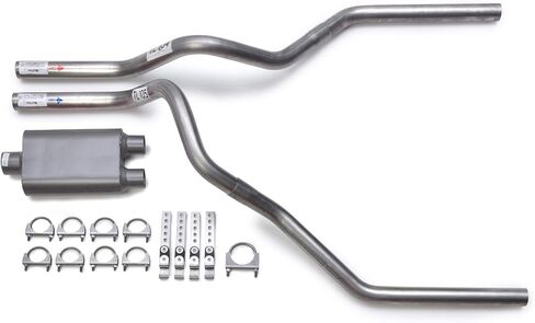 Flowsound 2-Chamber Mandrel-Bent Dual Truck Exhaust Kit with Chrome Tips in Kuwait