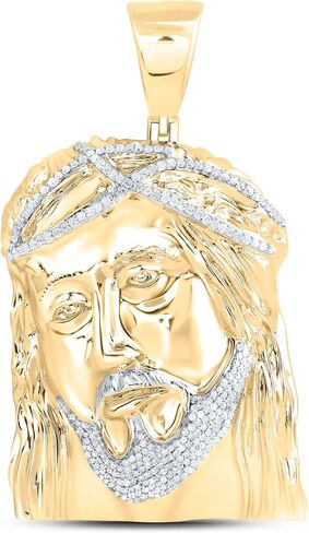 925 Sterling Silver 1 1/3 CTW Diamond Jesus Mens Charm Pendant in Saudi Arabia