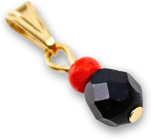 Azabache Charm Pendant 18K الذهب مطلي بسلسلة 18 بوصة - قلادة Azabache in Saudi Arabia