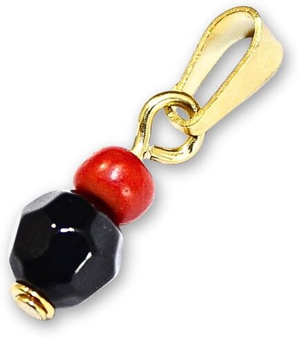 Azabache Charm Pendant 18K الذهب مطلي بسلسلة 18 بوصة - قلادة Azabache in Saudi Arabia