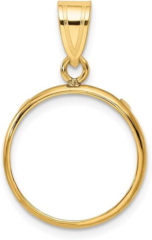 14k Yellow Gold Polished 16.5mm Prong Coin Bezel Pendant in Saudi Arabia