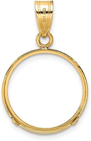 14k Yellow Gold Polished 16.5mm Prong Coin Bezel Pendant in Saudi Arabia
