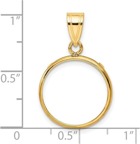 14k Yellow Gold Polished 16.5mm Prong Coin Bezel Pendant in Saudi Arabia