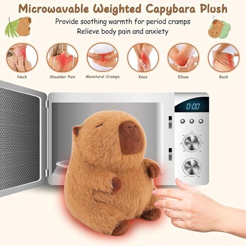 وسادة تسخين ميكروويف محشو بالحيوانات لفترة زمنية متزايدة من كابيبارا أفخم ، 9.1 "2 رطل قابلة للتدفئة وقابلة للبرودة حيوانات محشوة ، كابيباراس أفخم ، هدايا عيد ميلاد للبالغين للأطفال in Kuwait