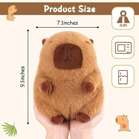 وسادة تسخين ميكروويف محشو بالحيوانات لفترة زمنية متزايدة من كابيبارا أفخم ، 9.1 "2 رطل قابلة للتدفئة وقابلة للبرودة حيوانات محشوة ، كابيباراس أفخم ، هدايا عيد ميلاد للبالغين للأطفال in Kuwait