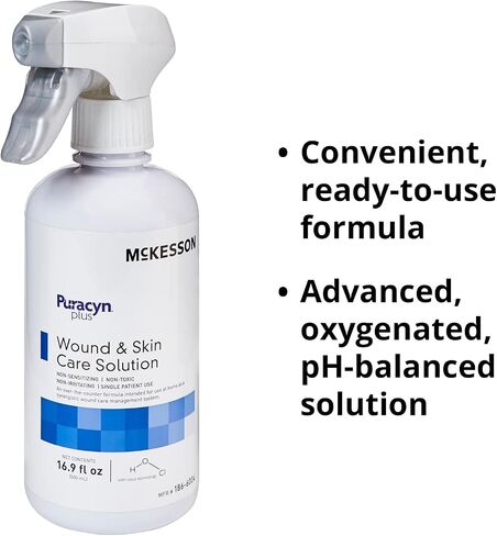 McKesson Puracyn Plus Cleyser Cleanser Spray ، 16.9 أوقية [Count] محلول غسل الإسعافات الأولية للإصابات البسيطة ، القطع ، الحروق ، الخدوش ، القروح ، خالية من الكحول in Saudi Arabia