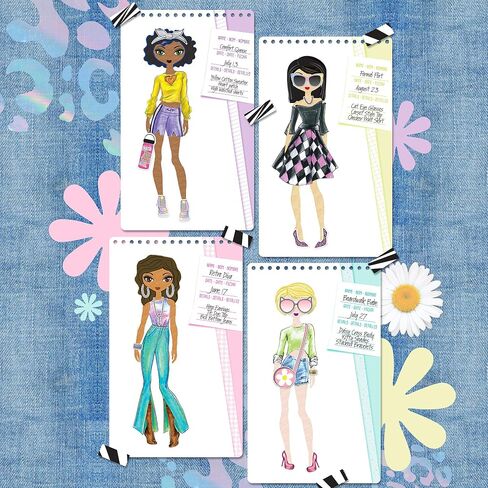 مجموعة رسم تصميم الأزياء من Fashion Angels - دفتر رسم صغير الحجم للفتيات، كتاب تلوين أنيق للأطفال من سن 6 سنوات فما فوق، يأتي مع استنسل وملصقات in Saudi Arabia