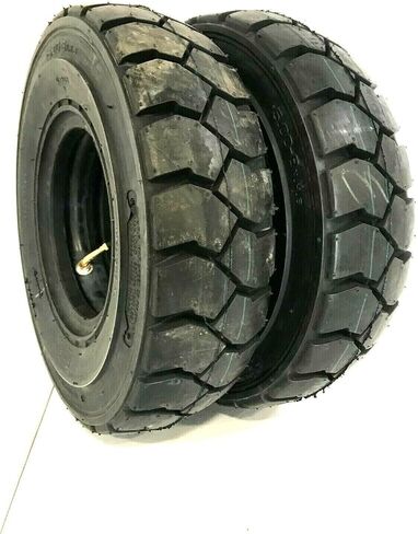 Two 4.00-8 Forklift Tire with Tubes, Flap Grip Plus Heavy Duty 400x8 4x8, Includes Tubes and Flap Grip Plus for Superior Traction and Reliability in 400x8 4x8 Size in Saudi Arabia