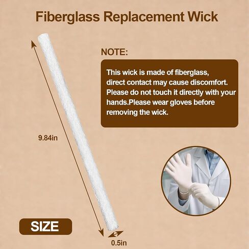 15pcs خفيفة Long Long Life Life Lifiblass Wicks for Tiki Torch ، Torches Torches Wick ، فتيل طويل الأمد كوكب ، فطائر مصباح زيت الزجاجة in Kuwait