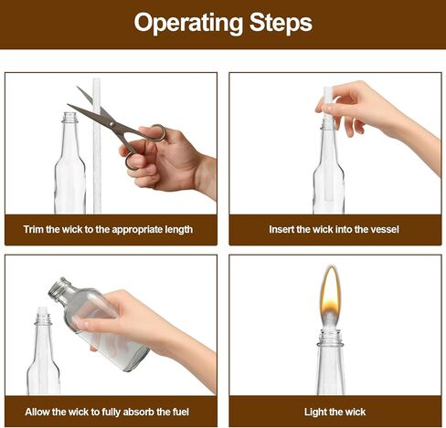 15pcs خفيفة Long Long Life Life Lifiblass Wicks for Tiki Torch ، Torches Torches Wick ، فتيل طويل الأمد كوكب ، فطائر مصباح زيت الزجاجة in Kuwait