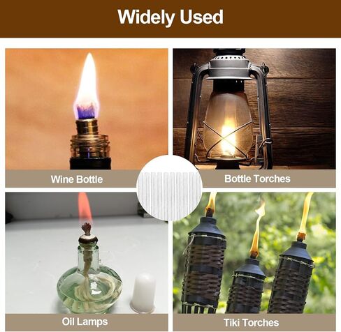 15pcs خفيفة Long Long Life Life Lifiblass Wicks for Tiki Torch ، Torches Torches Wick ، فتيل طويل الأمد كوكب ، فطائر مصباح زيت الزجاجة in Kuwait