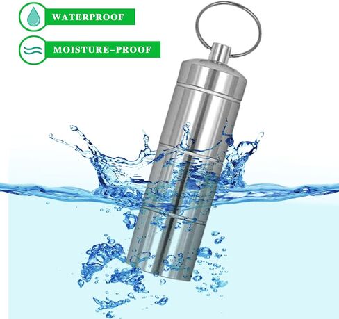 2-Piece Pill Box, Silver Aluminum Alloy Material, Waterproof and Moisture-Resistant Portable Medicine Box, Suitable for Outdoor Camping Travel, with Three Adjustable Compartments (Silver) in Saudi Arabia