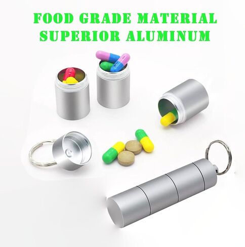 2-Piece Pill Box, Silver Aluminum Alloy Material, Waterproof and Moisture-Resistant Portable Medicine Box, Suitable for Outdoor Camping Travel, with Three Adjustable Compartments (Silver) in Saudi Arabia