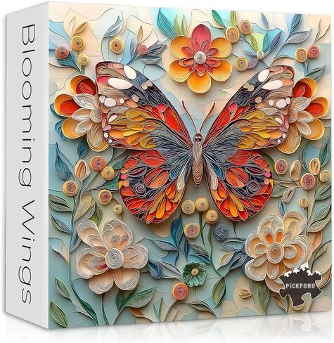 Butterfly Puzzles for Adults 1000 Pieces, Colorful Flower Puzzle Butterfly Art Painting Puzzle, Garden Puzzle, Hard Difficult Challenging Jigsaw Puzzles for Adults in Saudi Arabia