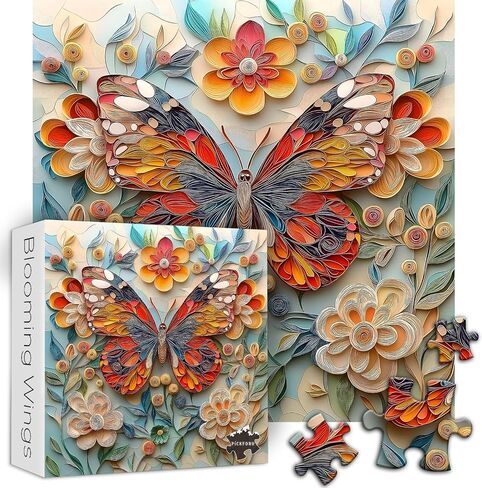Butterfly Puzzles for Adults 1000 Pieces, Colorful Flower Puzzle Butterfly Art Painting Puzzle, Garden Puzzle, Hard Difficult Challenging Jigsaw Puzzles for Adults in Saudi Arabia