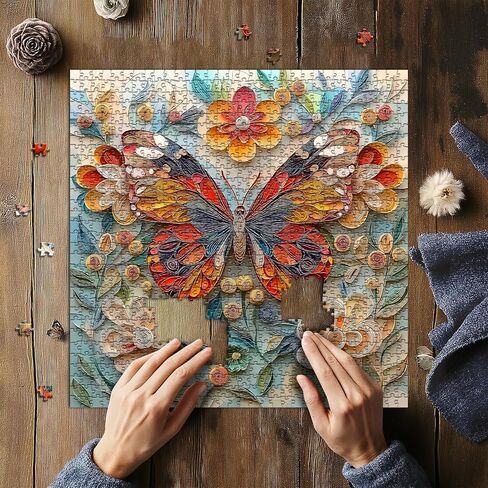 Butterfly Puzzles for Adults 1000 Pieces, Colorful Flower Puzzle Butterfly Art Painting Puzzle, Garden Puzzle, Hard Difficult Challenging Jigsaw Puzzles for Adults in Saudi Arabia