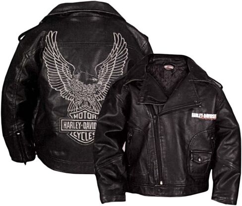 Harley-Davidson Little Boys 'Upwing Eagle Biker Biker Jacket Black 0376074 in Saudi Arabia