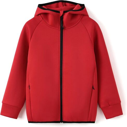 Patpat Boys zip up Black Hoodie سترة خفيفة الوزن-قميص من نوع Switshery طبقة الهواء مع سحاب كامل للأولاد من 6 إلى 12 عامًا in Kuwait