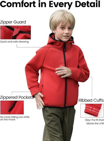 Patpat Boys zip up Black Hoodie سترة خفيفة الوزن-قميص من نوع Switshery طبقة الهواء مع سحاب كامل للأولاد من 6 إلى 12 عامًا in Kuwait
