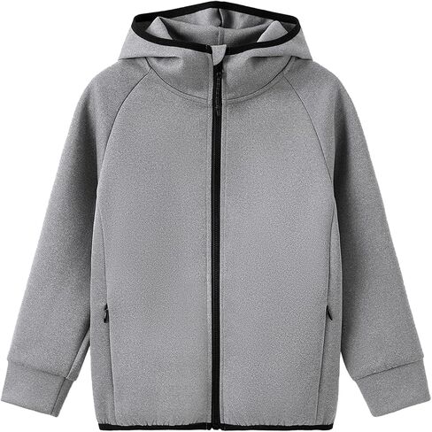Patpat Boys zip up Black Hoodie سترة خفيفة الوزن-قميص من نوع Switshery طبقة الهواء مع سحاب كامل للأولاد من 6 إلى 12 عامًا in Kuwait
