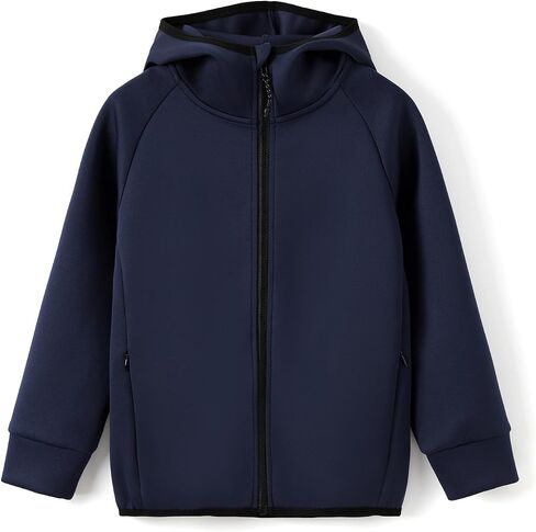 Patpat Boys zip up Black Hoodie سترة خفيفة الوزن-قميص من نوع Switshery طبقة الهواء مع سحاب كامل للأولاد من 6 إلى 12 عامًا in Kuwait