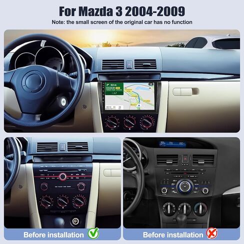 SIXWIN Android 13 ستيريو سيارة لمازدا 3 2006-2012 شاشة 9 بوصة تعمل باللمس 2G+32G CarPlay Android Auto Mirror Link Mazda Radio مع بلوتوث GPS Navigation HiFi WiFi FM SWC كاميرا احتياطية MIC in Saudi Arabia