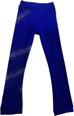 Girls Ice Skating Pants with Fleece Warm Figure Skating Trousers for Girls | Sparkly Rhinestone Ice Skate Leggings in Kuwait