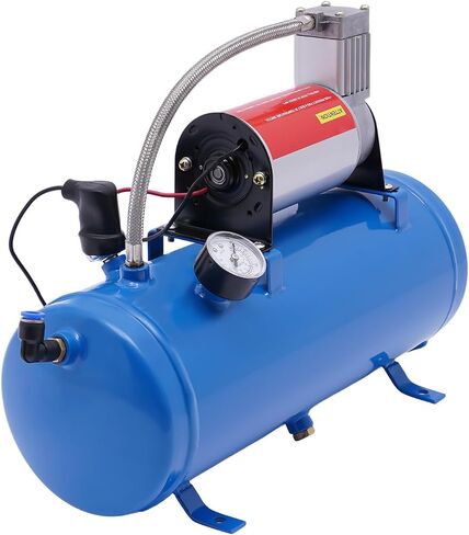 100PPSI DC 12V الهواء ضاغط الهواء ، طقم قرن الهواء مع مضخة دبابة 6L/1.6GAL لإطارات السيارات/محركات قطار قطار السيارات سيارات سيارات سيارات in Saudi Arabia