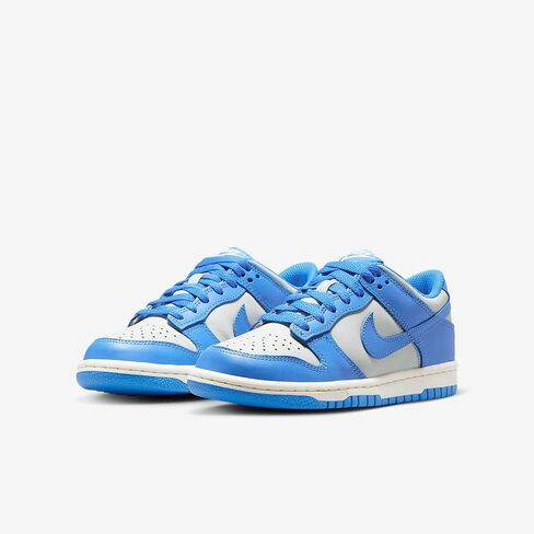 Nike Dunk Low Big Kids' Shoes (FB9109-004, Light Silver/Sail/Light Photo Blue) in Saudi Arabia