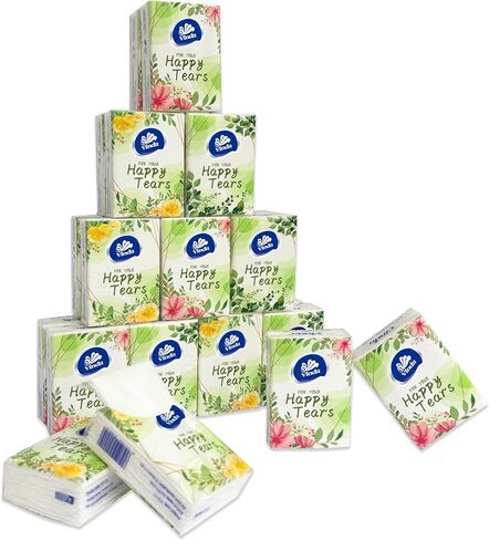 Vinda 3-Ply Ultra Care Mini Pocket Tissues, Travel Size (96 Packs of 10 Tissues) (Normal) in Kuwait