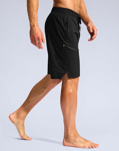 Pudolla Men's Swim Trunks with Compression Liner Quick Dry 9" Board Shorts Bathing Suit with 3 Zipper Pockets in Saudi Arabia