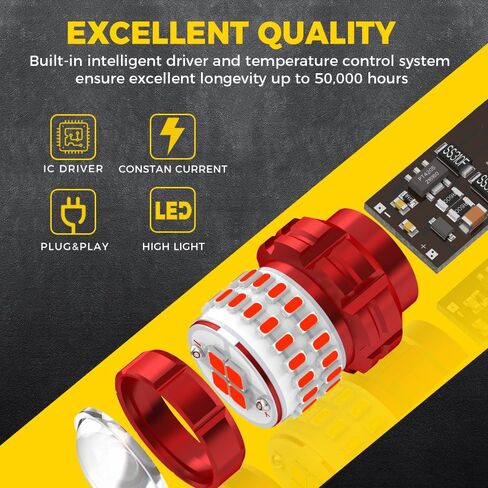 BMT xms 1157 LED Strobe Brake Lights Bulbs, 2057 2357 7528 BAY15D Brilliant Red LED Stop Tail Lights, Pack of 2 in Saudi Arabia