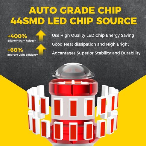 BMT xms 1157 LED Strobe Brake Lights Bulbs, 2057 2357 7528 BAY15D Brilliant Red LED Stop Tail Lights, Pack of 2 in Saudi Arabia