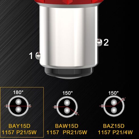 BMT xms 1157 LED Strobe Brake Lights Bulbs, 2057 2357 7528 BAY15D Brilliant Red LED Stop Tail Lights, Pack of 2 in Saudi Arabia