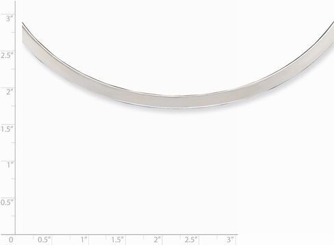 Solid 925 Sterling Silver Polished 4mm Neck Collar in Saudi Arabia