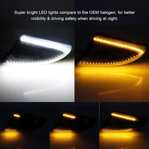 LED Side Mirror Turn Light Light Replacement for RAM 1500 2009-2018 / RAM 2500 3500 2010-2018 ، Sequential Dynamic Amber Turn Signal Light & White Puddle Light in Saudi Arabia