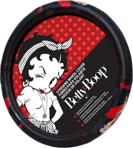 Platicolors Betty Boop Skyline Skyline Accessories حزمة مجموعة أغطية مقعد جديدة ، حصيرة مطاطية أمامية وخلفية ، غطاء عجلة القيادة ، ظلال الهواء العريضة للسيارات سيارات شاحنات وشاحنات in Kuwait