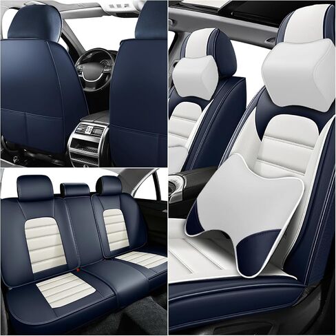 Seat Leather Cover Custom Fit for 2009-2025 F150 and 2011-2025 F250 F350, Waterproof Leather Truck Seat Protectors, Ultimate Wear Resistance Seat Covers (Full Set, Black&Red) in Kuwait
