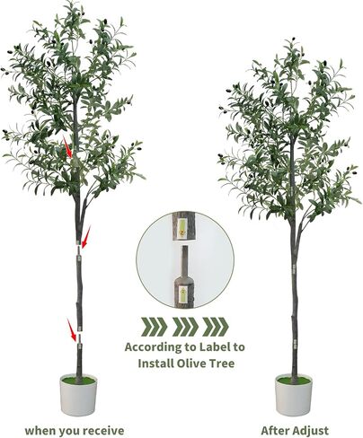 6FT Artificial Olive Tree,Artificial Plants Indoor,Faux Olive Tree Indoor with Natural Wood Trunk and Realistic Leaves and Fruits in Saudi Arabia
