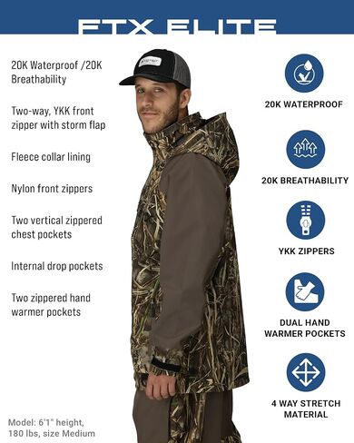 Frogg Toggs Men FTX Elite Ultra Performance Aldler Angler Fishing Jacket in Kuwait