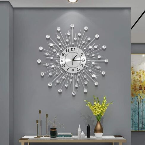 Large Wall Clock Decorative Wall Clocks 3D Non-Ticking Silent Quartz Clocks with Arabic Numerals for Living Room Home Kitchen Decor in Saudi Arabia