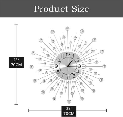 Large Wall Clock Decorative Wall Clocks 3D Non-Ticking Silent Quartz Clocks with Arabic Numerals for Living Room Home Kitchen Decor in Saudi Arabia