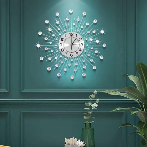 Large Wall Clock Decorative Wall Clocks 3D Non-Ticking Silent Quartz Clocks with Arabic Numerals for Living Room Home Kitchen Decor in Saudi Arabia