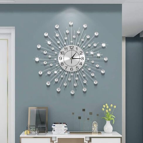 Large Wall Clock Decorative Wall Clocks 3D Non-Ticking Silent Quartz Clocks with Arabic Numerals for Living Room Home Kitchen Decor in Saudi Arabia