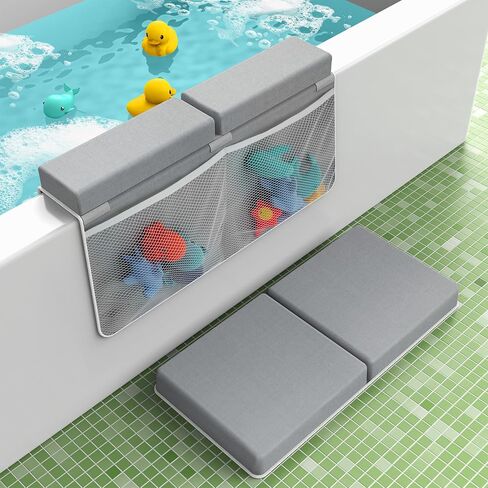 Bath Kneeler and Elbow Rest Pad,Bath Kneeler,Baby Bath Mat,Kneeling Pad,Bath Toy Organizer for Tub,Kneeling Pad for Bathing Baby,Relieve Your Knees and Elbows,Quick Dry,Non-Slip in Saudi Arabia