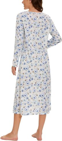 YOZLY Nightgowns for Women Soft Cotton Short Sleeve Night Gwon with Pockets, Rose Pink, Small in Saudi Arabia